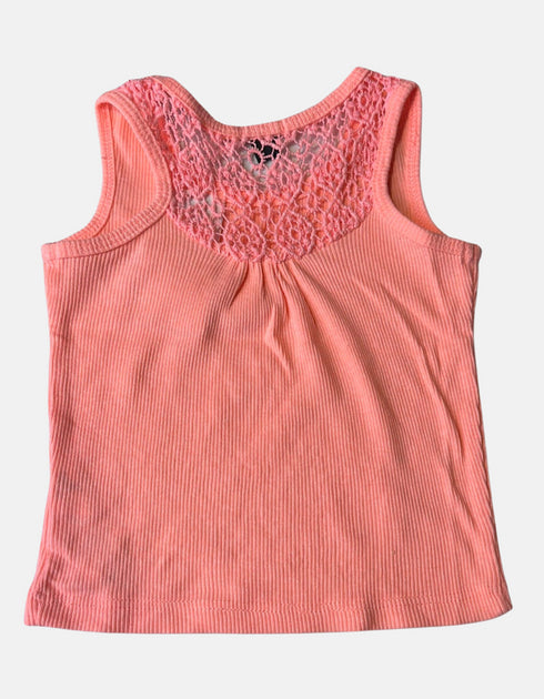 Coral Sleeveless Ribbed Tank Top